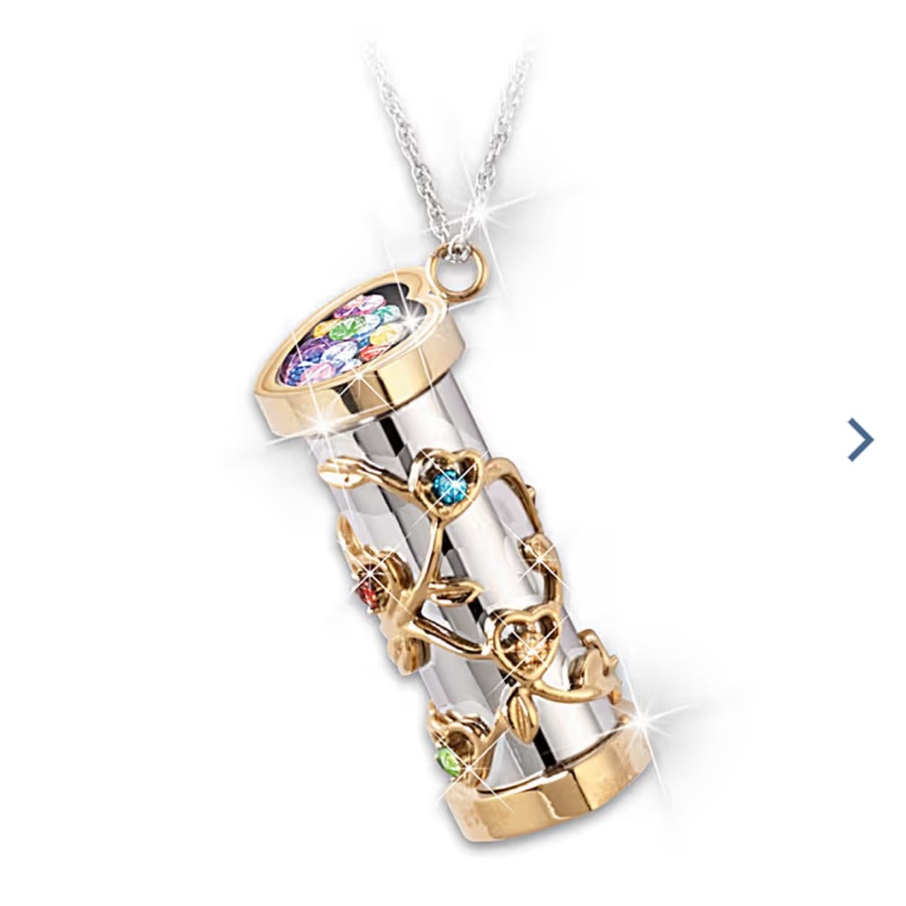 Bradford Exchange “You Color My World” Kaleidoscope pendant necklace.